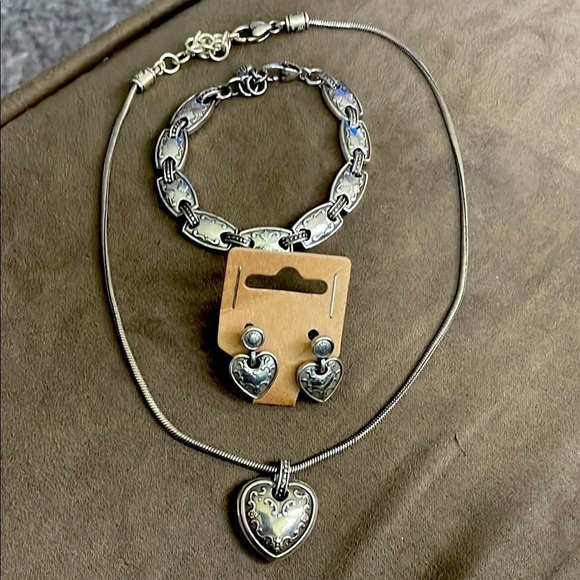 Brighton Jewelry - Vintage Brighton hearts western style necklace, bracelet, earrings. Set